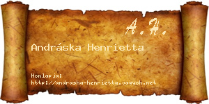 Andráska Henrietta névjegykártya