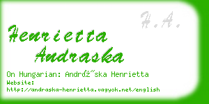 henrietta andraska business card